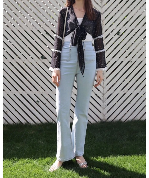 epine（エピヌ）の「Bell sleeve lace 2way bolero（カーディガン/ボレロ・レディース・ホワイト/ブラック・FREE）」の16枚目の写真