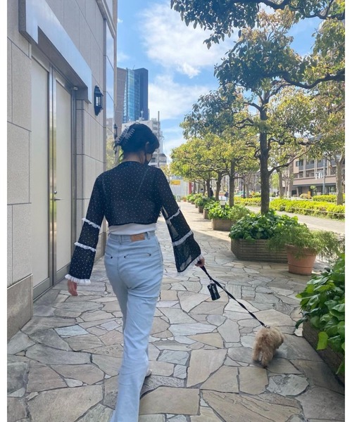 epine（エピヌ）の「Bell sleeve lace 2way bolero（カーディガン/ボレロ・レディース・ホワイト/ブラック・FREE）」の13枚目の写真