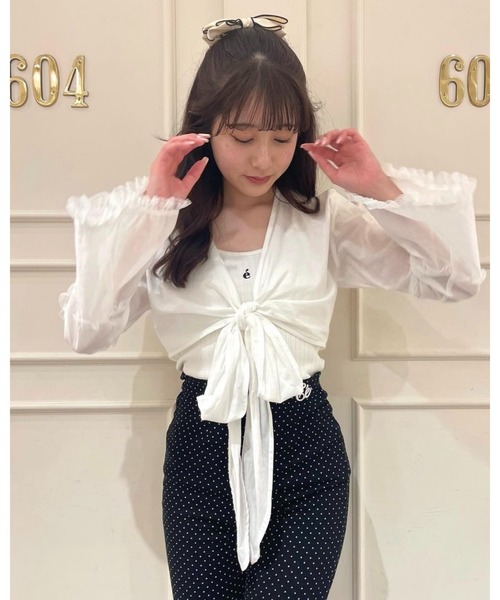 epine（エピヌ）の「Bell sleeve lace 2way bolero（カーディガン/ボレロ・レディース・ホワイト/ブラック・FREE）」の15枚目の写真