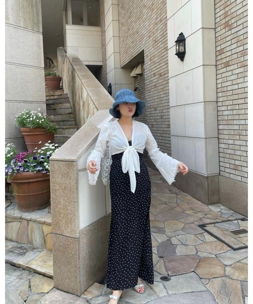 epine（エピヌ）の「Bell sleeve lace 2way bolero（カーディガン/ボレロ・レディース・ホワイト/ブラック・FREE）」の10枚目の写真