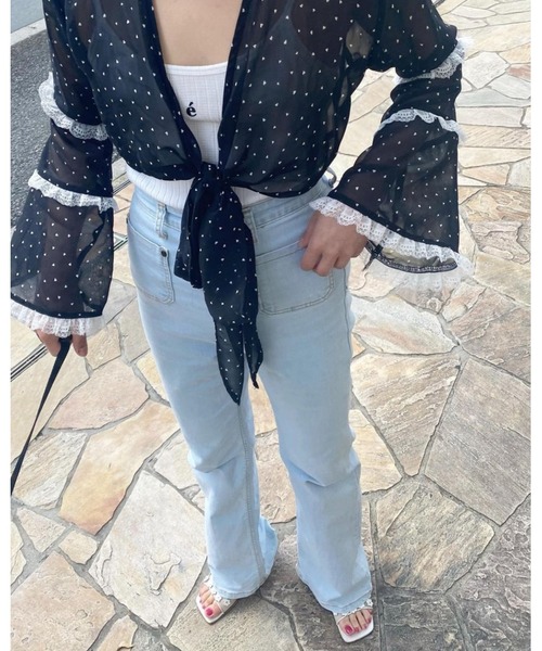 epine（エピヌ）の「Bell sleeve lace 2way bolero（カーディガン/ボレロ・レディース・ホワイト/ブラック・FREE）」の21枚目の写真