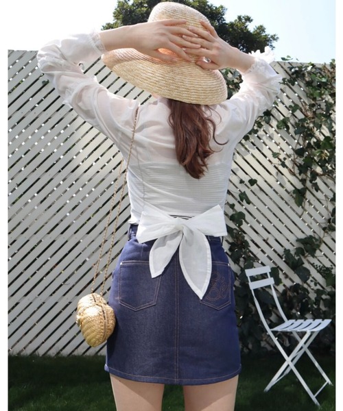 epine（エピヌ）の「Bell sleeve lace 2way bolero（カーディガン/ボレロ・レディース・ホワイト/ブラック・FREE）」の9枚目の写真