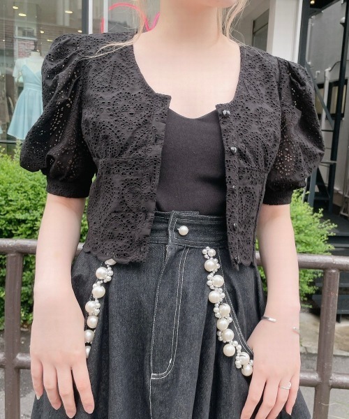 lilLilly(リルリリー)の「カップ付きインナーロンパース(つなぎ/オールインワン・レディース・ブラック/ホワイト・FREE)」の3枚目の写真