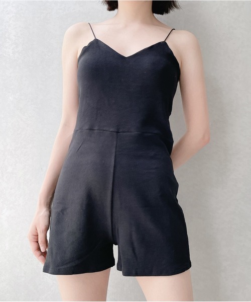 lilLilly(リルリリー)の「カップ付きインナーロンパース(つなぎ/オールインワン・レディース・ブラック/ホワイト・FREE)」の9枚目の写真