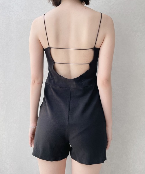 lilLilly(リルリリー)の「カップ付きインナーロンパース(つなぎ/オールインワン・レディース・ブラック/ホワイト・FREE)」の5枚目の写真