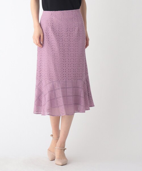 index（インデックス）の「◆レースコンビネーションマーメイドスカート【WEB限定サイズ】（スカート・レディース・ガンメタ/ブルー/ライトパープル・36/42/38/40）」の2枚目の写真