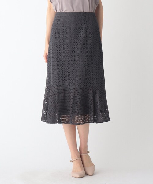 index（インデックス）の「◆レースコンビネーションマーメイドスカート【WEB限定サイズ】（スカート・レディース・ガンメタ/ブルー/ライトパープル・36/42/38/40）」の4枚目の写真