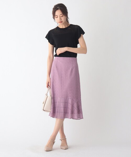 index（インデックス）の「◆レースコンビネーションマーメイドスカート【WEB限定サイズ】（スカート・レディース・ガンメタ/ブルー/ライトパープル・36/42/38/40）」の10枚目の写真
