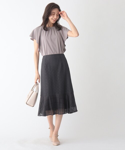 index（インデックス）の「◆レースコンビネーションマーメイドスカート【WEB限定サイズ】（スカート・レディース・ガンメタ/ブルー/ライトパープル・36/42/38/40）」の14枚目の写真