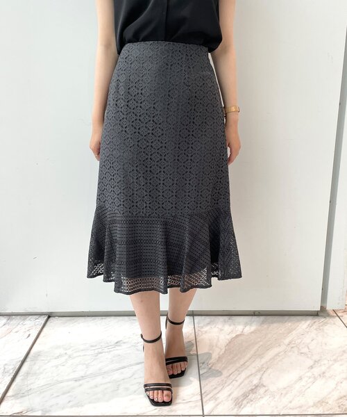 index（インデックス）の「◆レースコンビネーションマーメイドスカート【WEB限定サイズ】（スカート・レディース・ガンメタ/ブルー/ライトパープル・36/42/38/40）」の3枚目の写真