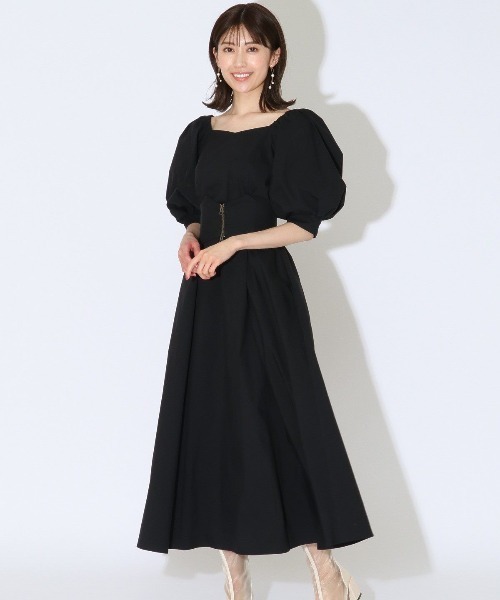 セール コルセットベルト付きパフスリーブワンピース ワンピース ワンピース ワンピース ドレス Couture アンドクチュール のファッション Couture