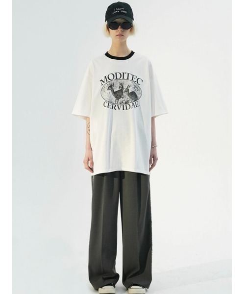MODITEC(モディテック)の「【MODITEC/モディテック】CERVIDAE TEE/アニマル プリント グラフィック デザイン ロゴ 半袖Tシャツ(Tシャツ/カットソー・メンズ・ホワイト・M/L)」の2枚目の写真