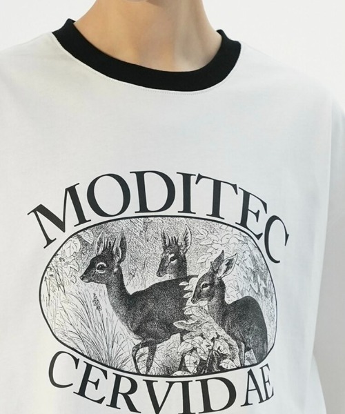 MODITEC(モディテック)の「【MODITEC/モディテック】CERVIDAE TEE/アニマル プリント グラフィック デザイン ロゴ 半袖Tシャツ(Tシャツ/カットソー・メンズ・ホワイト・M/L)」の6枚目の写真