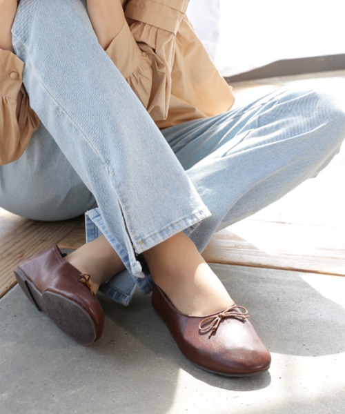 VIVIAN（ヴィヴィアン）の「ラウンドトゥフラットバレエシューズ（バレエシューズ・レディース・ブラック/キャメル/ダークブラウン/ベージュ/レッド/グリーン・S/M/L/LL）」の15枚目の写真