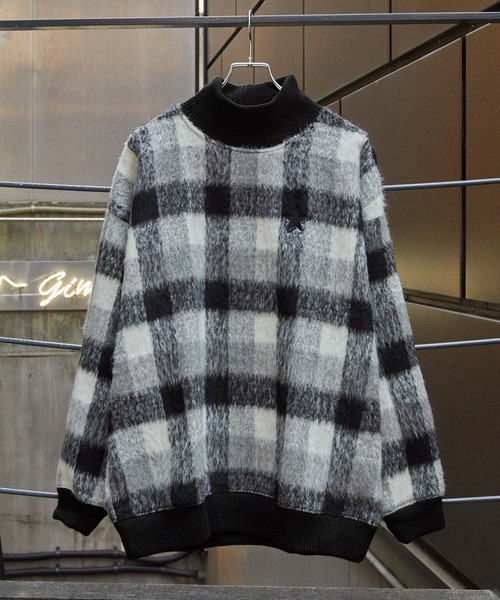 CONVERSE/コンバース ワンポイントロゴ ジャガーチェックハイネック