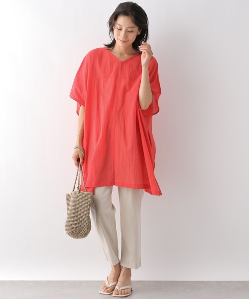 LEPSIM（レプシィム）の「シアーポンチョチュニック　298264（チュニック・レディース・ブラウン/グレー/オレンジ・FREE）」の19枚目の写真