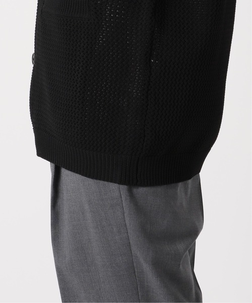 417 EDIFICE（フォーワンセブンエディフィス）の「メッシュカーディガン（ニット/セーター・メンズ・ブラック/ネイビー/ブラウン/グレー/オレンジ/グリーン/ナチュラル・SMALL/MEDIUM/LARGE）」の20枚目の写真