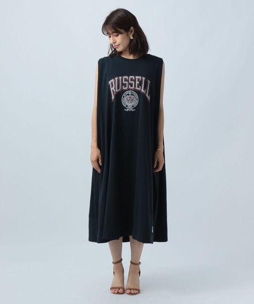 Russell Athletic(ラッセルアスレティック)の「【RUSSELL ATHLETIC 】別注ロゴワンピース(ワンピース・レディース・ネイビー/チャコール・FREE)」の9枚目の写真