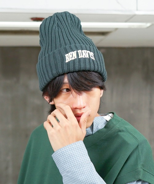 BEN DAVIS（ベンデイビス）の「【BEN DAVIS/ベンデイビス】カレッジロゴ　ニットキャップビーニー（ニットキャップ/ビーニー・メンズ・ブラック/ネイビー/グリーン/ダークグリーン/レッド/チャコールグレー・FREE）」の19枚目の写真