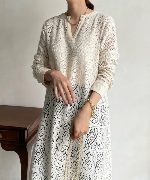 DouDou（ドゥドゥ）の「レース2WAYワンピース（ワンピース・レディース・アイボリー/ブラック・FREE/S）」の8枚目の写真