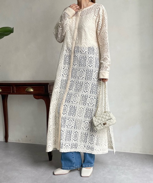 DouDou（ドゥドゥ）の「レース2WAYワンピース（ワンピース・レディース・アイボリー/ブラック・FREE/S）」の13枚目の写真