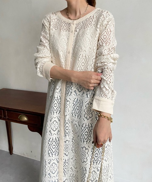 DouDou（ドゥドゥ）の「レース2WAYワンピース（ワンピース・レディース・アイボリー/ブラック・FREE/S）」の17枚目の写真