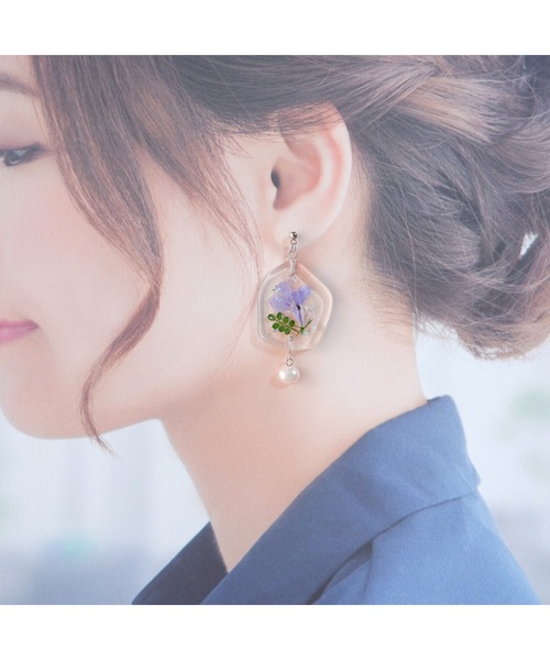 tone(トーン)の「【R】ロベリアクリアピアス(MA)(ピアス(両耳用)・レディース・クリア・FREE)」の3枚目の写真
