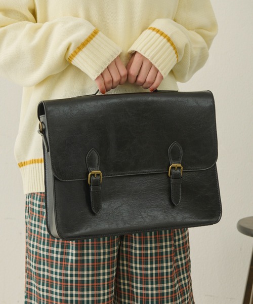 MERLOT（メルロー）の「クラシックサッチェルバッグ（ショルダーバッグ・レディース・ブラック/ブラウン・FREE）」の11枚目の写真