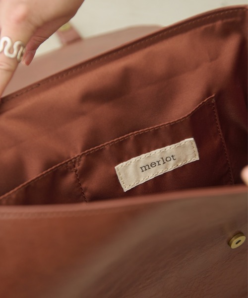 MERLOT（メルロー）の「クラシックサッチェルバッグ（ショルダーバッグ・レディース・ブラック/ブラウン・FREE）」の7枚目の写真