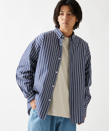 パターン ストライプ ボタンダウン シャツ