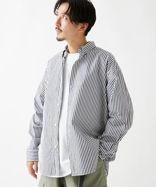 【美品】ジャーナルスタンダード　ストライプシャツ　ボタンダウンシャツ BDシャツ セール】パターン ストライプ ボタンダウン シャツ（シャツ