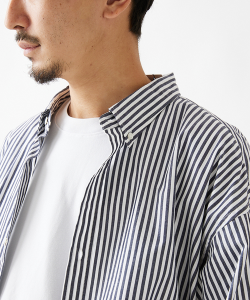 【美品】ジャーナルスタンダード　ストライプシャツ　ボタンダウンシャツ BDシャツ セール】パターン ストライプ ボタンダウン シャツ（シャツ