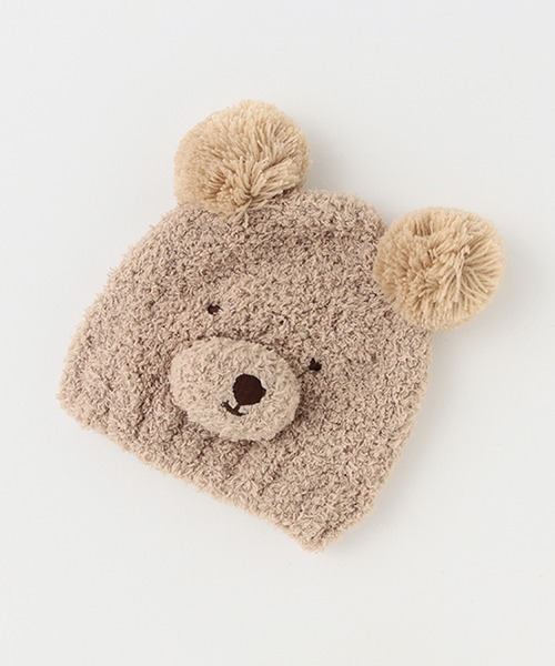 petit main(プティマイン)の「アニマルマシュマロビーニー(キャップ・キッズ・オフホワイト/アイボリー/ライトピンク/モカ・46cm/48cm)」の3枚目の写真