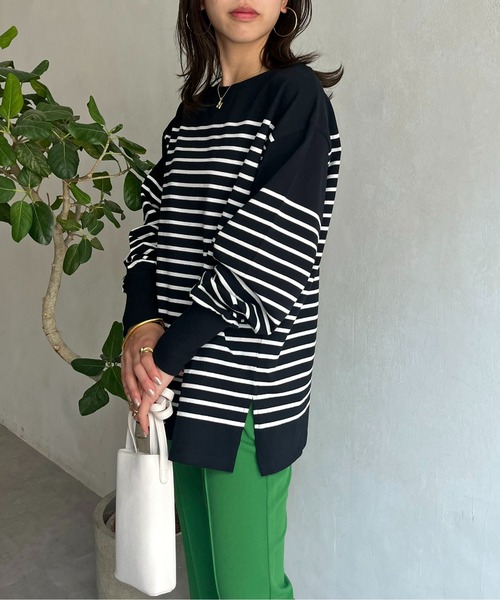 prose verse（プロズヴェール）の「パネルボーダープルオーバー（Tシャツ/カットソー・レディース・ホワイト系2/ホワイト系1/オフホワイト/ブラック・MEDIUM）」の12枚目の写真