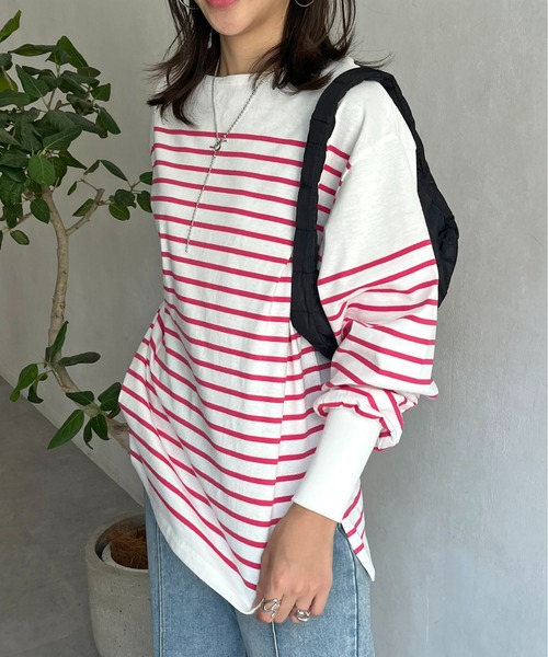 prose verse（プロズヴェール）の「パネルボーダープルオーバー（Tシャツ/カットソー・レディース・ホワイト系2/ホワイト系1/オフホワイト/ブラック・MEDIUM）」の20枚目の写真