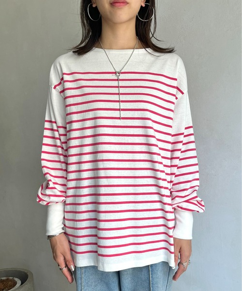 prose verse（プロズヴェール）の「パネルボーダープルオーバー（Tシャツ/カットソー・レディース・ホワイト系2/ホワイト系1/オフホワイト/ブラック・MEDIUM）」の15枚目の写真