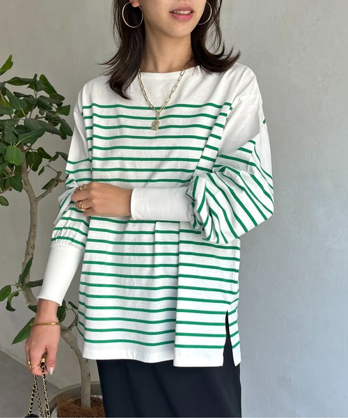 prose verse（プロズヴェール）の「パネルボーダープルオーバー（Tシャツ/カットソー・レディース・ホワイト系2/ホワイト系1/オフホワイト/ブラック・MEDIUM）」の9枚目の写真