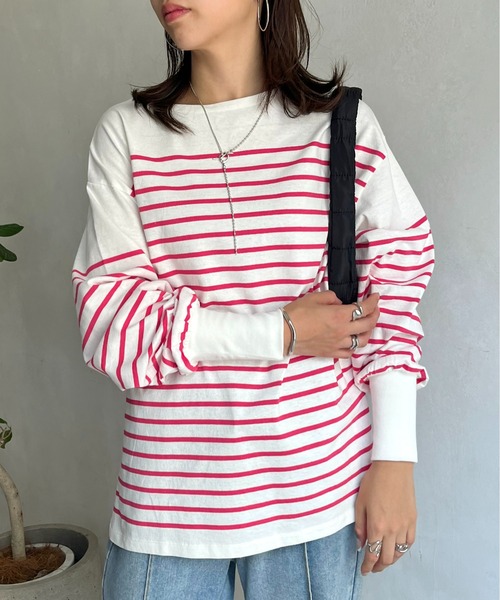 prose verse（プロズヴェール）の「パネルボーダープルオーバー（Tシャツ/カットソー・レディース・ホワイト系2/ホワイト系1/オフホワイト/ブラック・MEDIUM）」の14枚目の写真