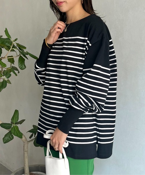 prose verse（プロズヴェール）の「パネルボーダープルオーバー（Tシャツ/カットソー・レディース・ホワイト系2/ホワイト系1/オフホワイト/ブラック・MEDIUM）」の5枚目の写真