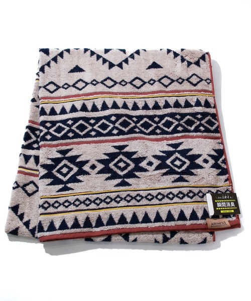 go slow caravan（ゴースローキャラバン）の「AIRINESS/エアリネス　ホライゾン バスタオル 90x150（タオル・レディース・ネイビー/ブラウン・FREE）」の2枚目の写真