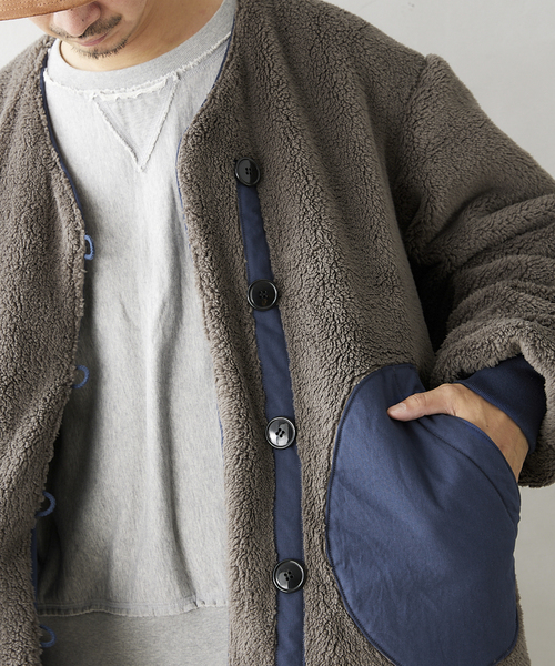 ARMY TWILL（アーミーツイル）の「【ARMY TWILL/アーミーツイル】別注 リバーシブル ノーカラーブルゾン（ミリタリージャケット・メンズ・ブラック/ネイビー/カーキ・MEDIUM/LARGE）」の22枚目の写真