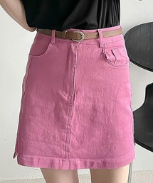 サイドスリットデニムミニスカート