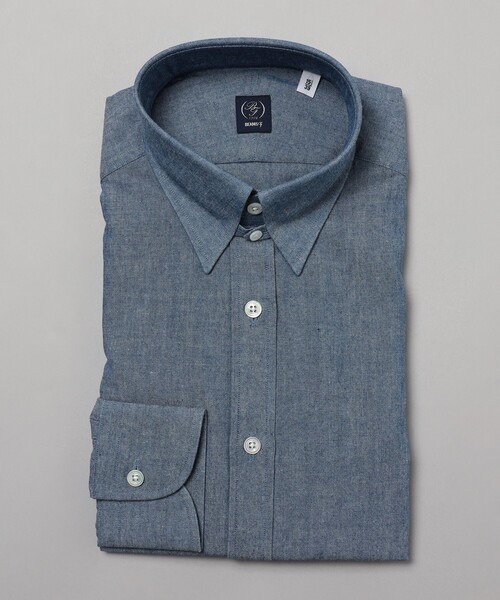 BEAMS F（ビームスエフ）の「BEAMS F / シャンブレー タブカラーシャツ（シャツ/ブラウス・メンズ・インディゴブルー・40/39/41/38/42/37/43）」の12枚目の写真