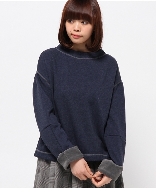 OUTLET（アウトレット）の「【WHO'S WHO gallery】裏起毛スウェット（スウェット・レディース・ブラック/ネイビー・FREE）」の2枚目の写真