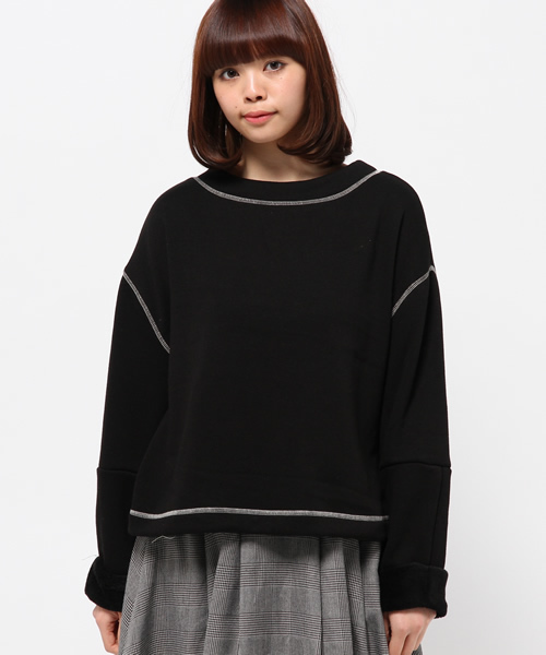 OUTLET（アウトレット）の「【WHO'S WHO gallery】裏起毛スウェット（スウェット・レディース・ブラック/ネイビー・FREE）」の3枚目の写真