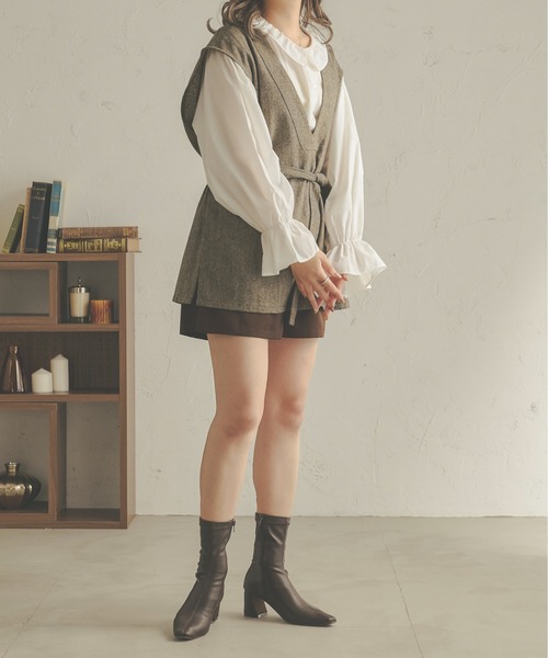 Ambre Neige（アンブルネージュ）の「【セットアップ着用可能】ツイードベスト／WEB/EC限定商品（ベスト・レディース・ダークブラウン/ライトブラウン/ブラウン系その他・FREE）」の8枚目の写真