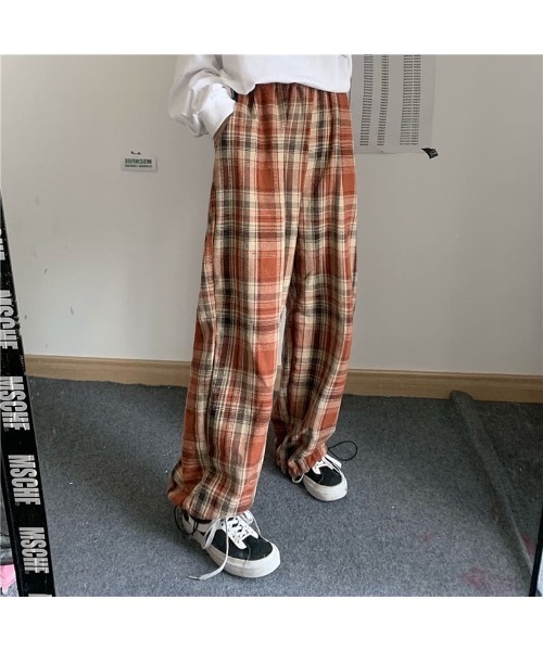 ARCHIVER（アーカイバ）の「チェック柄ルーズワイドレッグパンツ（その他パンツ・レディース・ブルー/オレンジ・LARGE）」の14枚目の写真