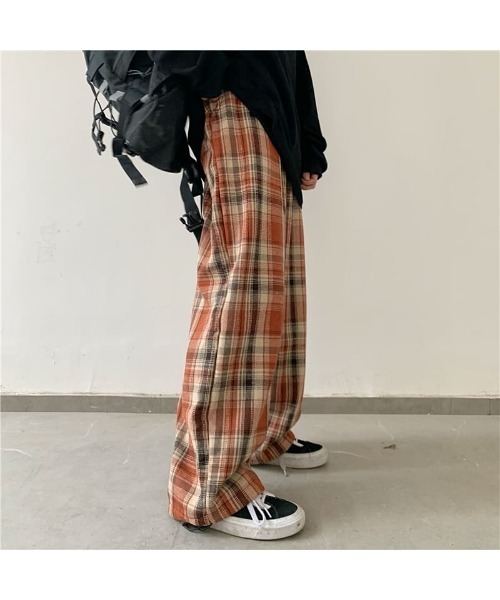 ARCHIVER（アーカイバ）の「チェック柄ルーズワイドレッグパンツ（その他パンツ・レディース・ブルー/オレンジ・LARGE）」の15枚目の写真