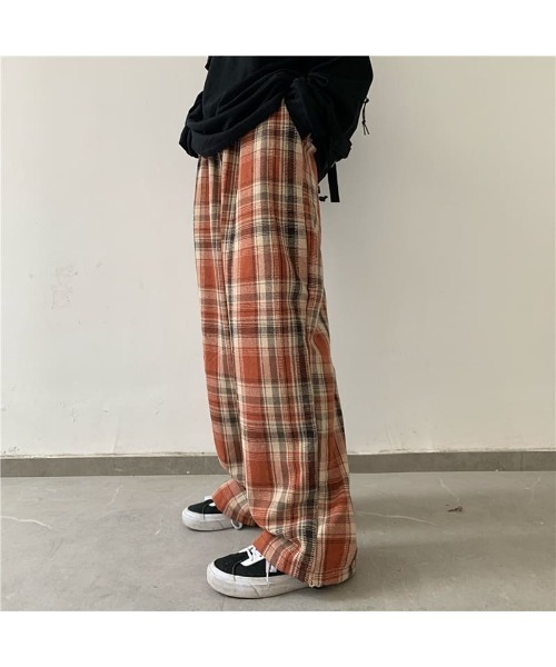 ARCHIVER（アーカイバ）の「チェック柄ルーズワイドレッグパンツ（その他パンツ・レディース・ブルー/オレンジ・LARGE）」の16枚目の写真