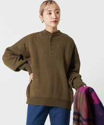 FREAK'S STORE（フリークスストア）の「【WEB限定】M.M.W/エムエムダブリュー　ミリタリー5ボタンヘンリーネックニットプルオーバー（ニット/セーター）」